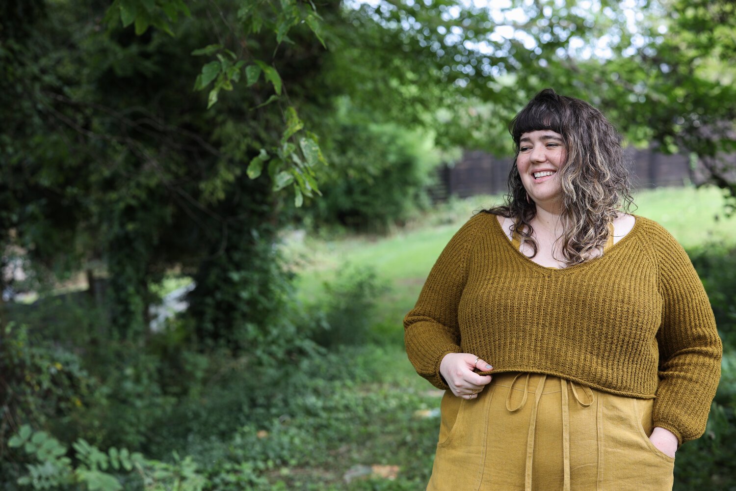  The denser fabric in Osprey was achieved with a sport weight yarn. 