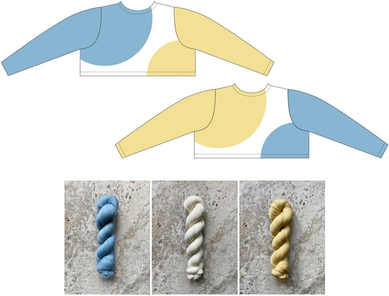   COLOR COMBO 3 (above):  Sky, Cloud, Faded Gold 